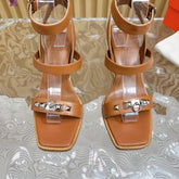 IVRESSE 65 SANDAL CARAMEL CALFSKIN